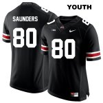 Youth NCAA Ohio State Buckeyes C.J. Saunders #80 College Stitched Authentic Nike White Number Black Football Jersey WN20Q27EE